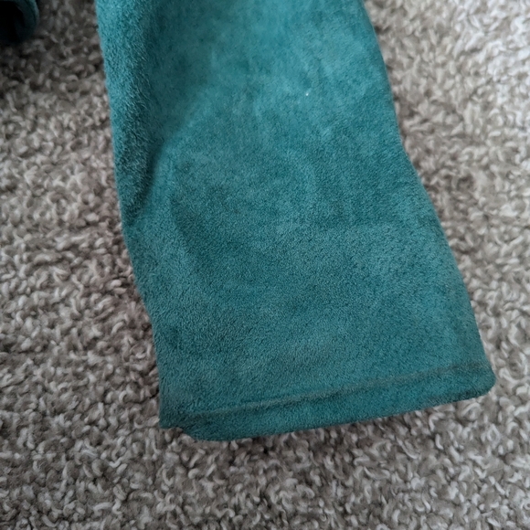 Suede Turquoise MNG Cropped Jacket - Picture 10 of 10